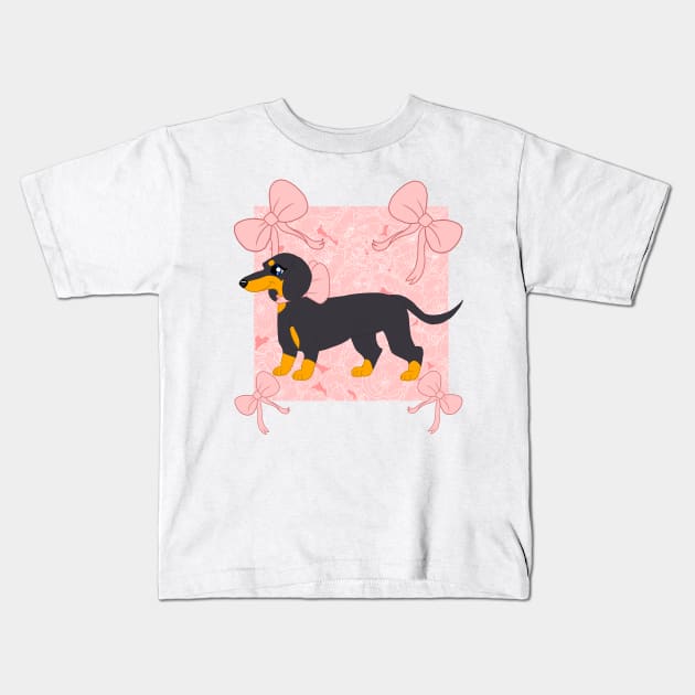 Fancy Weiner Kids T-Shirt by MoniDW
